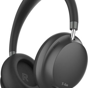 T-fun NC45 Active Noise Cancelling Headphones, Comfortable Wireless Over Ear Headset with Mic, 55H Playtime, Hi-Res Audio, Deep Bass, Low Latency, Bluetooth 5.3 ANC Headphones for Travel Home